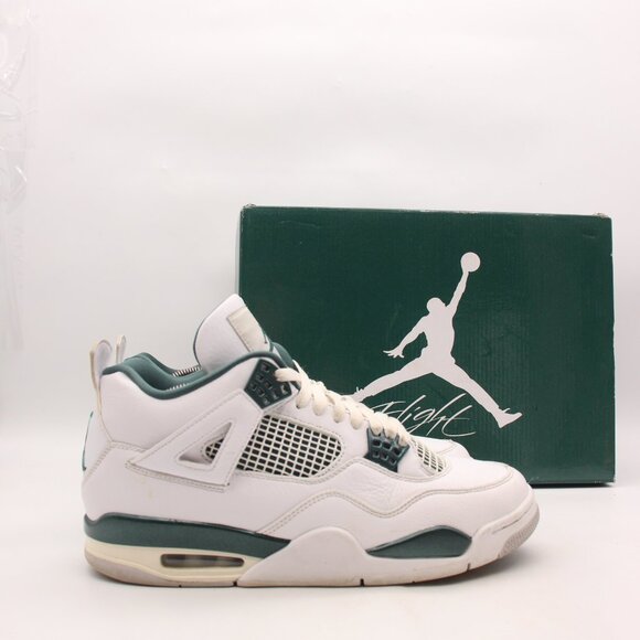 Nike Air Jordan 4 Retro Men's 10 Oxidized Green White Casual Sneakers FQ8138-103 - Picture 1 of 10